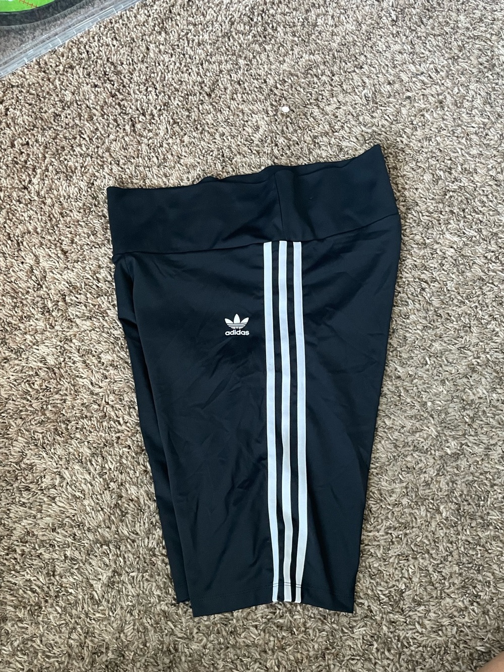 adidas Black Leggings with White 3-Stripes
